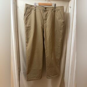 Men’s L.L. Bean Katahdin Iron Works Tan Work Pants Size 42x30